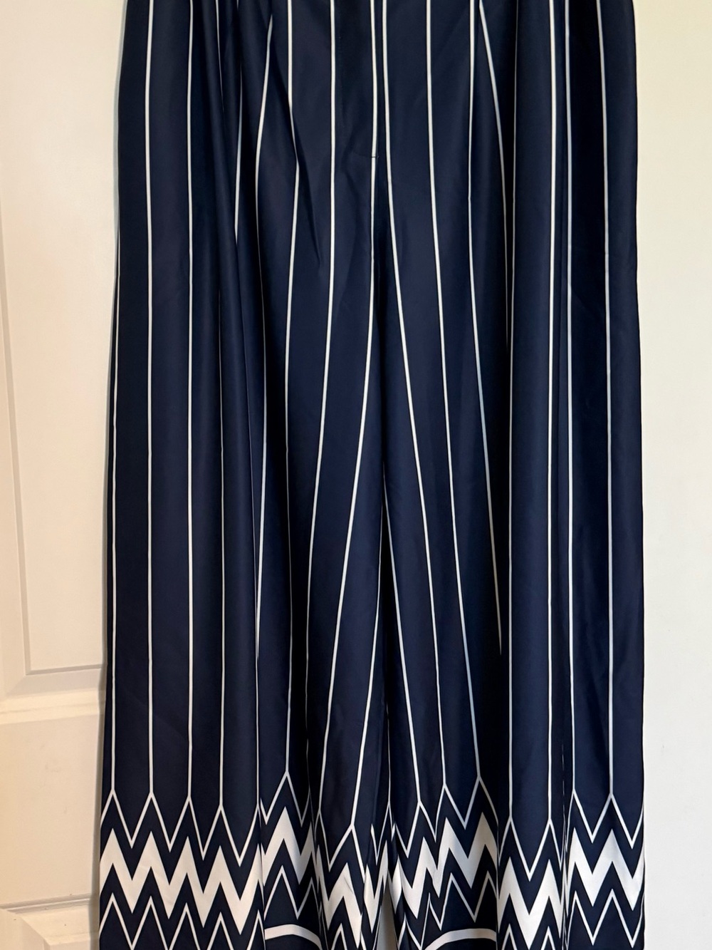Women’s Navy Striped Wide-Leg Pants
